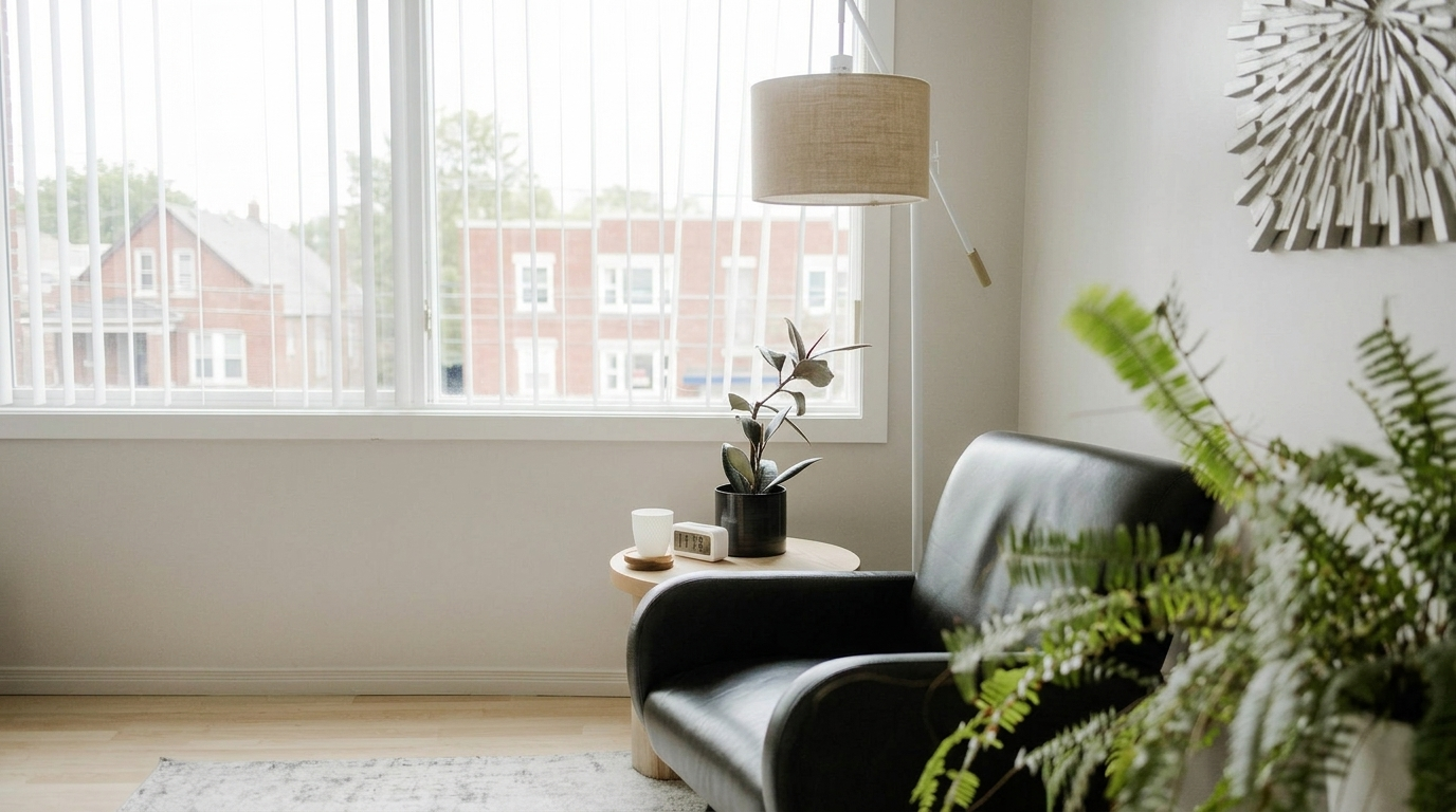 Warm therapy office interior